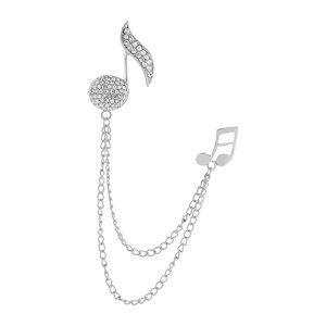 Ioensy - Pin De Broche De Notas Musicales, Pin De Solapa De Traje Simple Premium Para Regalo, Chal, Ceremonia, Plata