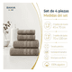 thumbnail image 2 of Juego 4 toalla bano algodon manos toallon cuerpo 400gr Beige, 2 of 3