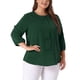 thumbnail image 4 of Agnes Orinda Blusa de Chifón con Volantes y Lazo en el Cuello Redondo para Mujer de Talla Grande para Escuela, Universidad o Trabajo 1X Verde, 4 of 6