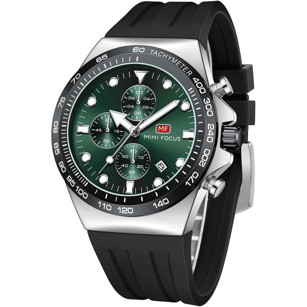 Reloj Cronógrafo Mini Focus Hombre Verde 30m Mf0488g