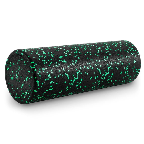 Rodillo de espuma ProSourceFit de alta densidad, 45 cm, firme, negro y verde