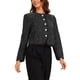 thumbnail image 4 of Chaqueta de Tweed a Cuadros INSPIRE CHIC para Mujeres Cuello Redondo Abotonada Elegante para el Trabajo, 4 of 6