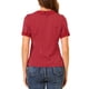 thumbnail image 3 of INSPIRE CHIC Blusa de Mujer con Cuello Peter Pan en Contraste, Mangas Cortas con Lunares, Talla 3XL, Rojo, 3 of 7