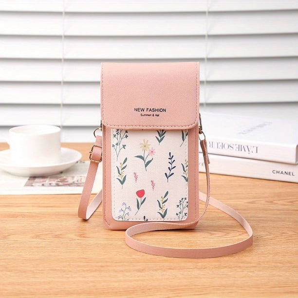 2023 Fashion Flower Printing Mini Touch Screen Mobile Phone Bag For Iphone 15 14 13 12 11 Pro Max 6 6S 7 8 Plus X XR XS Max Case