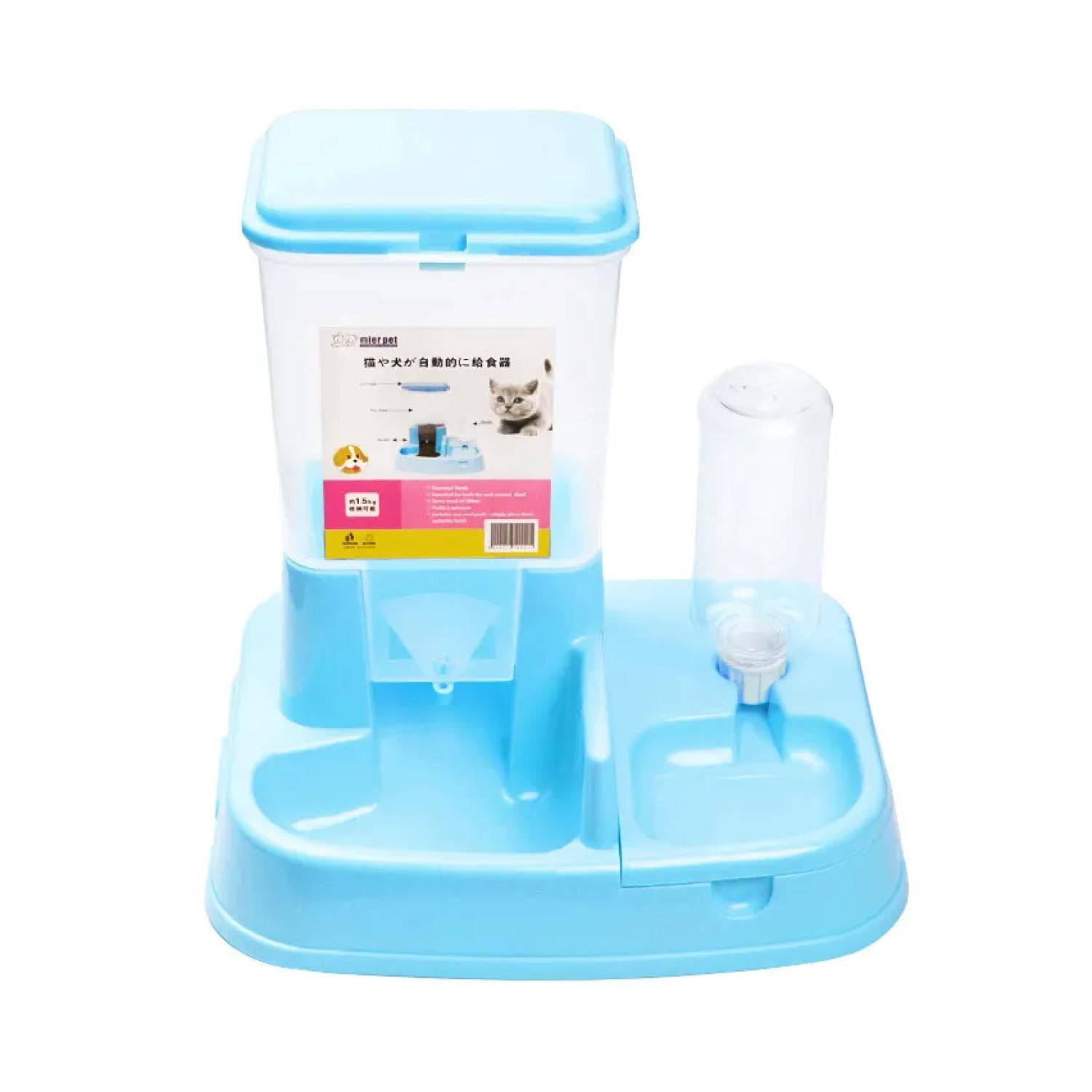 Plato Dispensador Automatico Alimento Y Agua Perros Gatos Mascotas