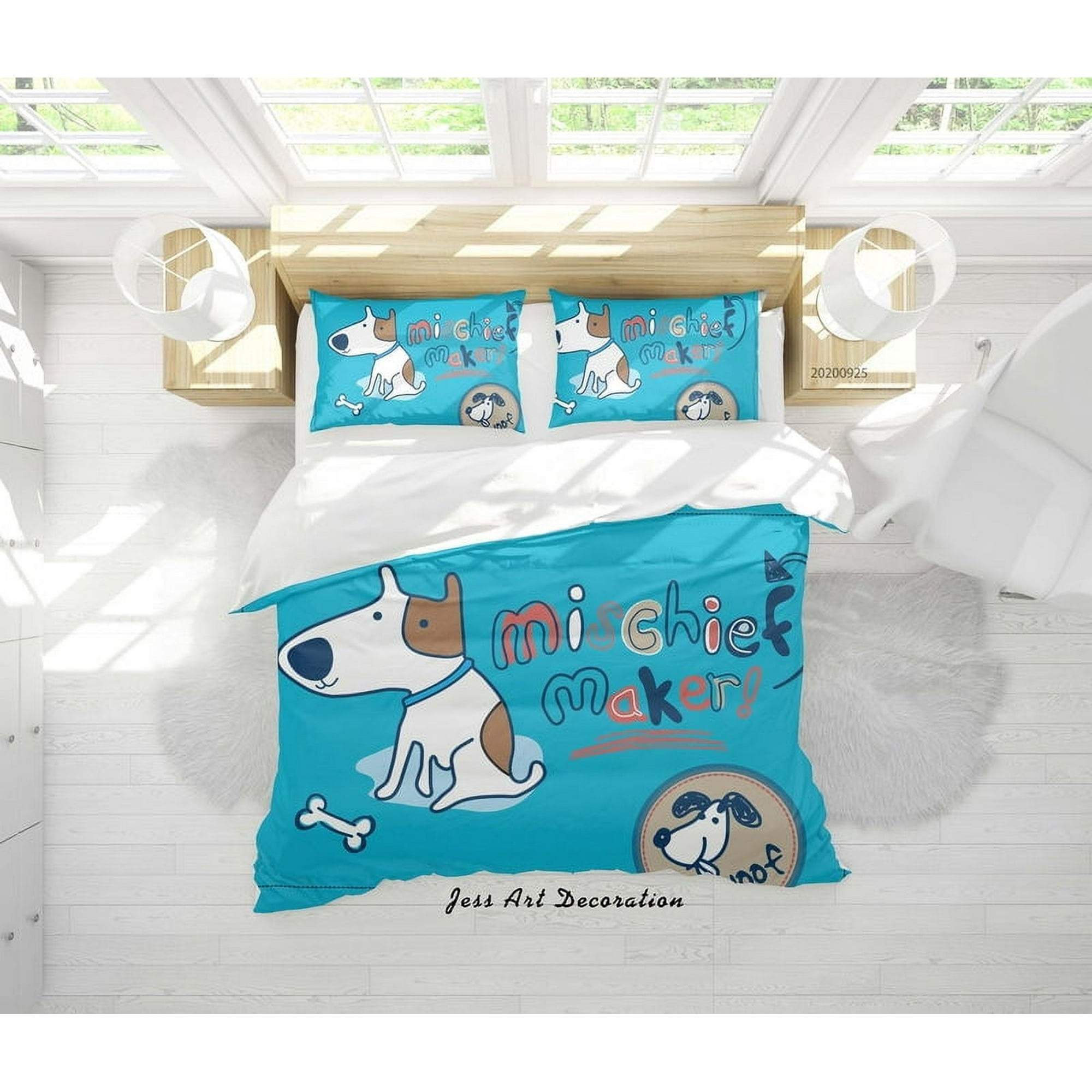 Milsleep - 3d Cartoon Animal Perro Patrón Funda De Edredón Set Ropa De Cama Set Funda Nórdica