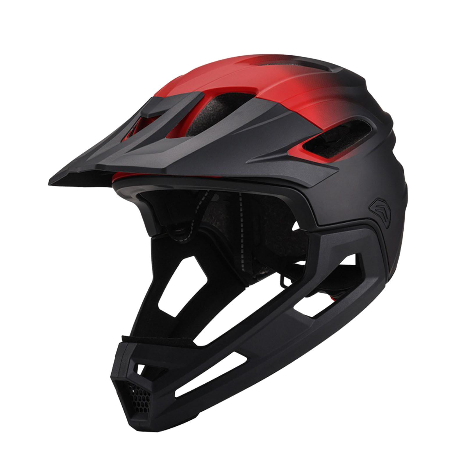 Magideal - Casco De Bicicleta De Cara Completa, Casco De Ciclismo, Gorra Unisex, Cascos Protectores, Accesorios, Casco Ligero Y Cómodo Para Bicicleta De Montaña Negro Rojo