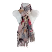 Nh - Bufanda, Pañuelo, Diseño De Estampado De Gatitos Color Café Claro