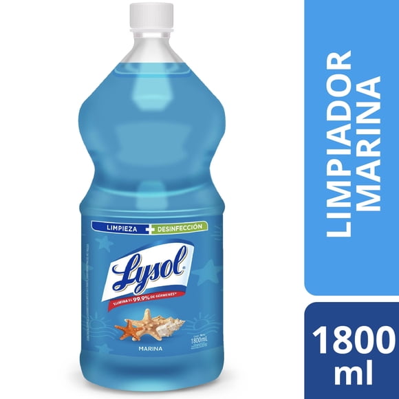 Limpiador Desinfectante Líquido Frescura Marina Botella, 1.8 L
