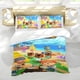 thumbnail image 5 of Animal Crossing Conjunto de sábanas temático, trío de piezas, cómodo y amigable con la piel, diseño único, regalo de decoración para el hogar para familiares, amigos y fans,140cm *210cm, 5 of 6