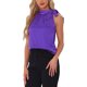 thumbnail image 4 of INSPIRE CHIC Blusas de Trabajo Sólidas sin Mangas para Mujer con Lazo en el Cuello de Satén M Púrpura, 4 of 5