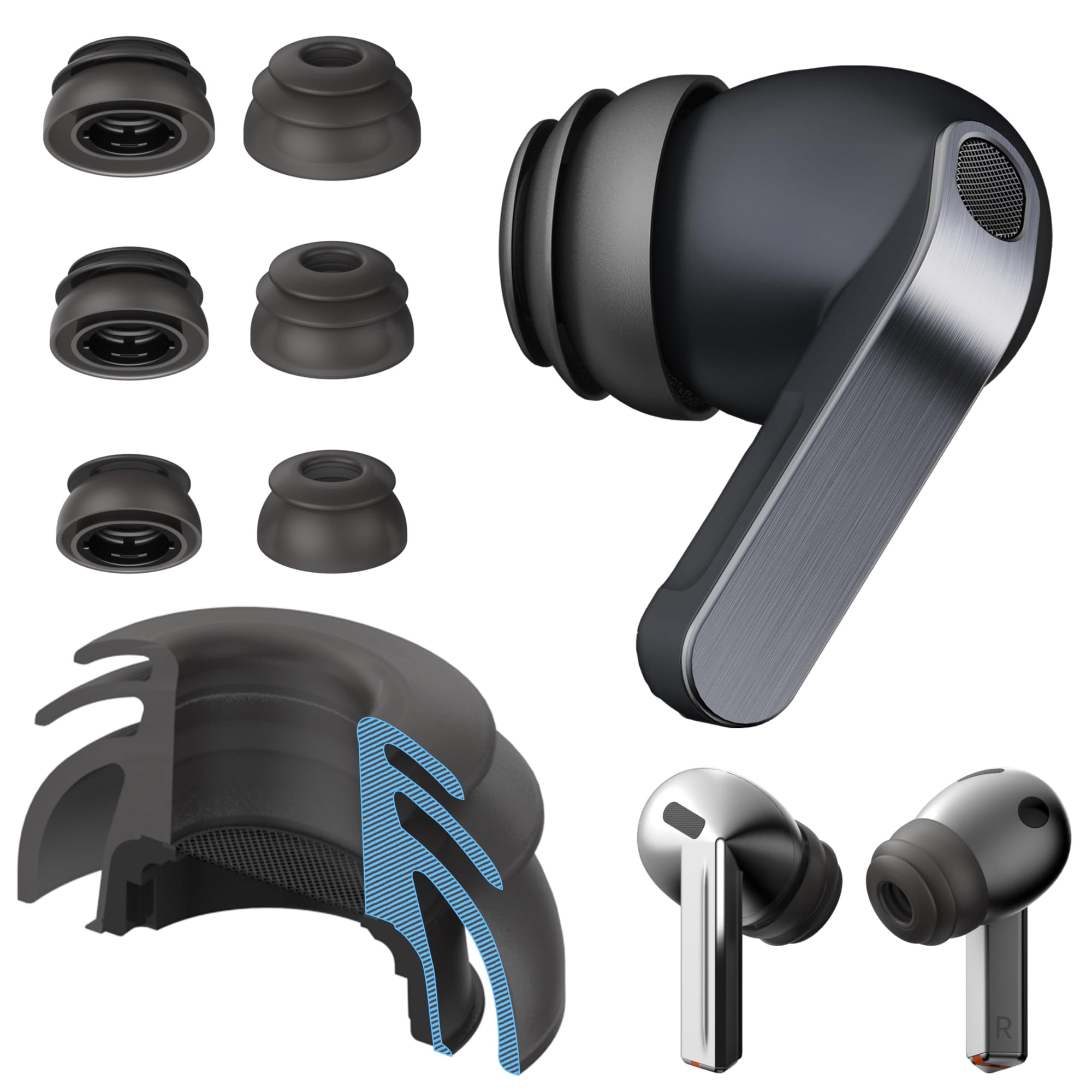 Auriculares Diofit Premium Con Múltiples Bridas Para Galaxy Buds3 Pro/buds4 Pro