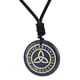 thumbnail image 1 of Collar Triquetra De Forma Redonda Con Cadena De Cuerda Collar De Runas Para Mujeres Ni?as Azul Oscuro, 1 of 5