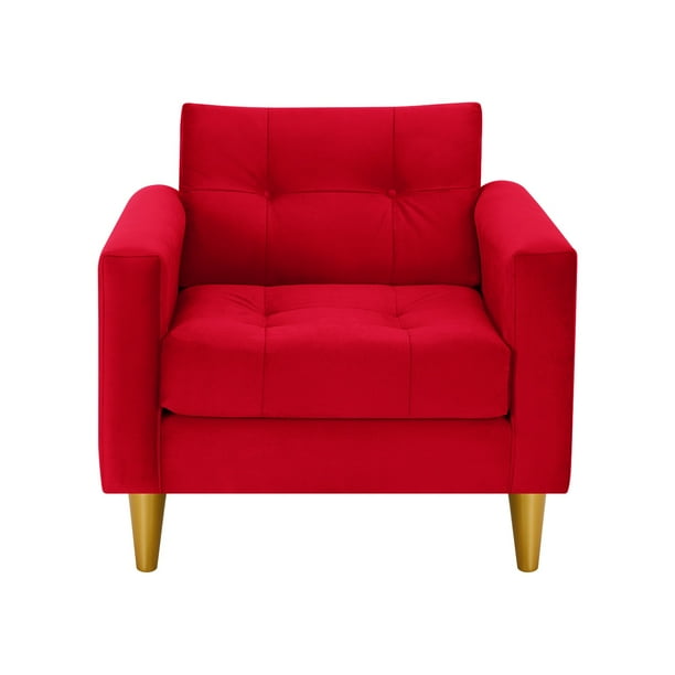 Sofa Retro 1c Felpa 01 Rojo