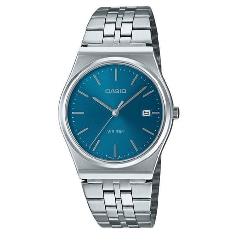 Casio - Reloj Standard Análogo Acero Inoxidable Esfera Azul Cuarzo Mtp-B145D-2A2 Para Hombre
