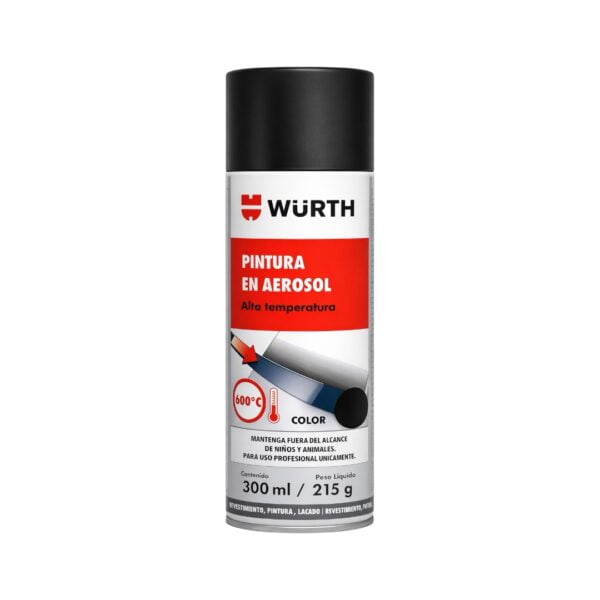 Pintura Wurth Alta Temperatura Negro Mate 215g