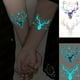 thumbnail image 3 of Blue Luminous Tattoo Sticker , Constellation Deer Feather Butterfly Snake Pattern, Waterproof Temporary Tattoo Finger Wrist Body Art For Women And Kids, 3 of 3