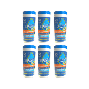 Pack 6 Dispensadores De Toallitas Desinfectantes Purity Eco , 50Unidades Por Dispensador