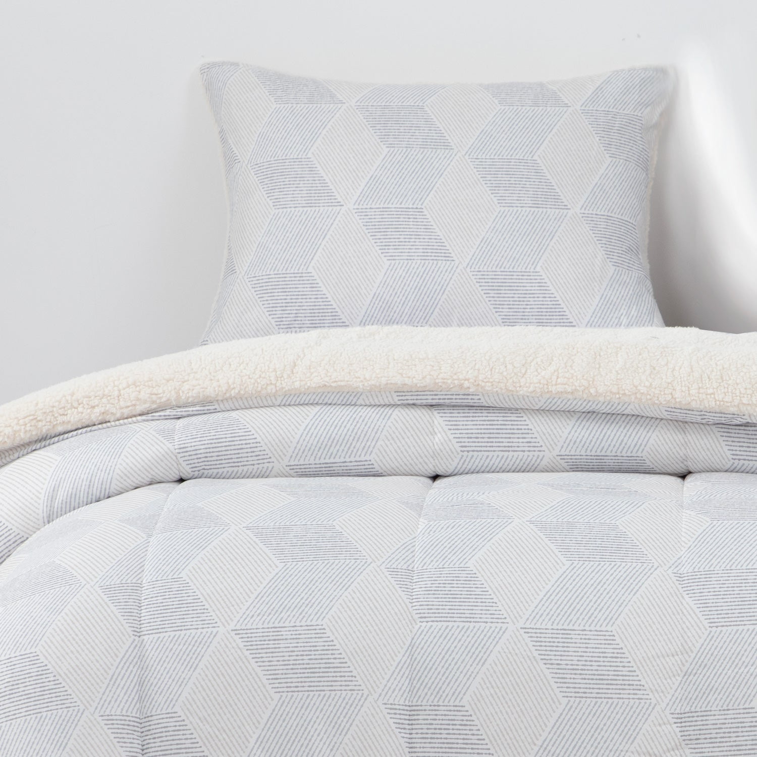 Dib - Plumon Reversible Sherpa 1.5 Plaza Block. Gris