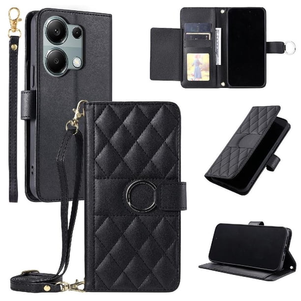 Funda tipo billetera FOXDOCK para Xiaomi Redmi Note 13 Pro 4G – Tapa abatible con correa para mujer