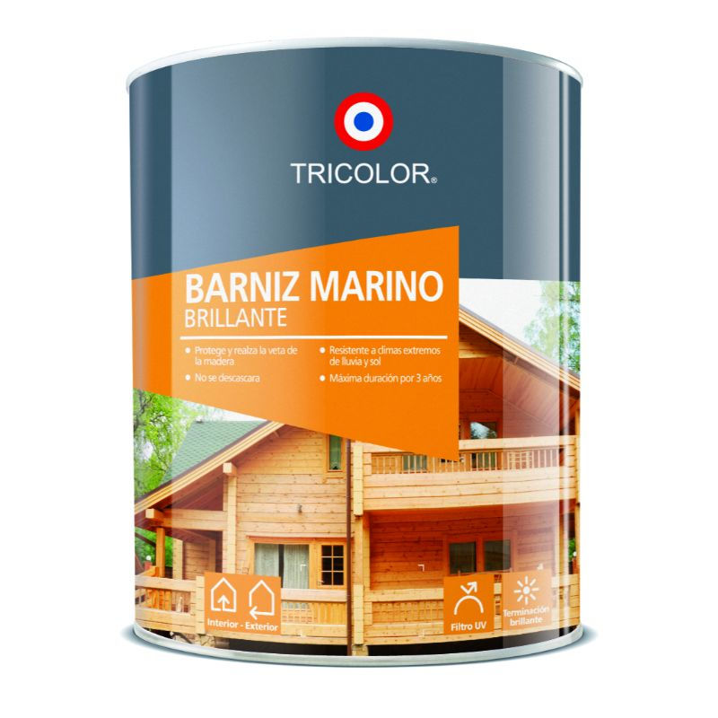 Barniz Marino Brillante Tricolor Natural 1/4 Galón