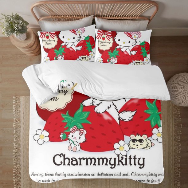 Charmmykitty 3-Piece Bedding Set For Kids Boys Girls Adult Cartoon Warm Cute Fashion Holiday Present Gift Bed Sheets