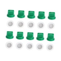Magideal - 10 Piezas Boquillas De Punta De Pulverización Del Ventilador Plano Con 10 Anillos De Filtrado, Boquillas De Pulverización Agrícola Al Aire Libre 110 Degree Verde