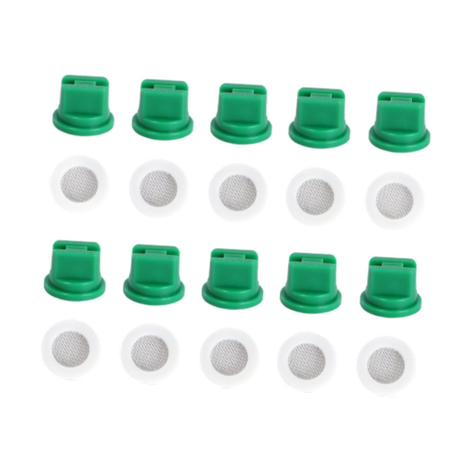 Magideal - 10 Piezas Boquillas De Punta De Pulverización Del Ventilador Plano Con 10 Anillos De Filtrado, Boquillas De Pulverización Agrícola Al Aire Libre 110 Degree Verde