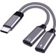 thumbnail image 1 of Divisor USB C Adaptador de auriculares y cargador USB C Adaptador de audio y cargador USB C dual Compatible con la serie iPhone 15 Pixel 2 XL/3XL/4XL/5 Galaxy S20/S20+/S21 Note 10/Note 20/ No compatib, 1 of 7