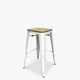 thumbnail image 2 of Taburete Medio 66 Tolix Asiento Madera Blanco, 2 of 3