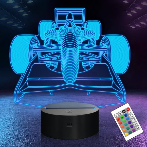 Lámpara nocturna OkiyID F1 Racing Car 3D Illusion para niños