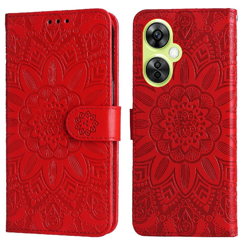 Funda Tipo Cartera Foxdock Para Oneplus Nord N30 , Diseño Girasol En Relieve, Cuero Pu, Cierre Magnético, Soporte Y Tarjetero