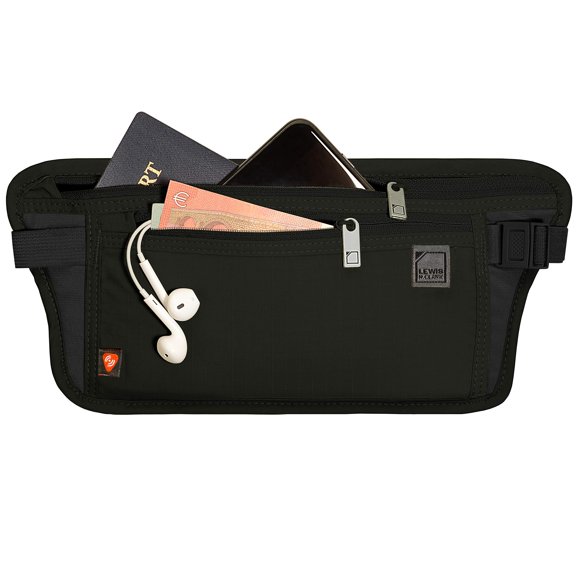 Funda de viaje con cinturón para billetes con bloqueo RFID Lewis N. Clark