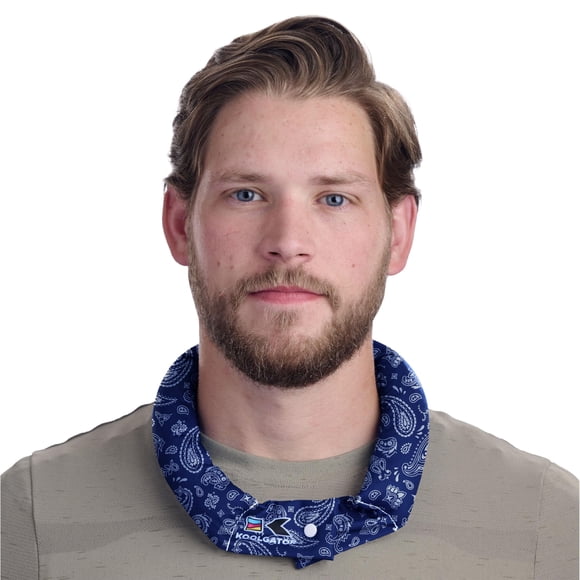 KOOLGATOR envoltura refrescante evaporativa para el cuello – enfriador reutilizable con alivio duradero durante actividades con calor, deportes y trabajo al aire libre, azul paisley, paquete de 3