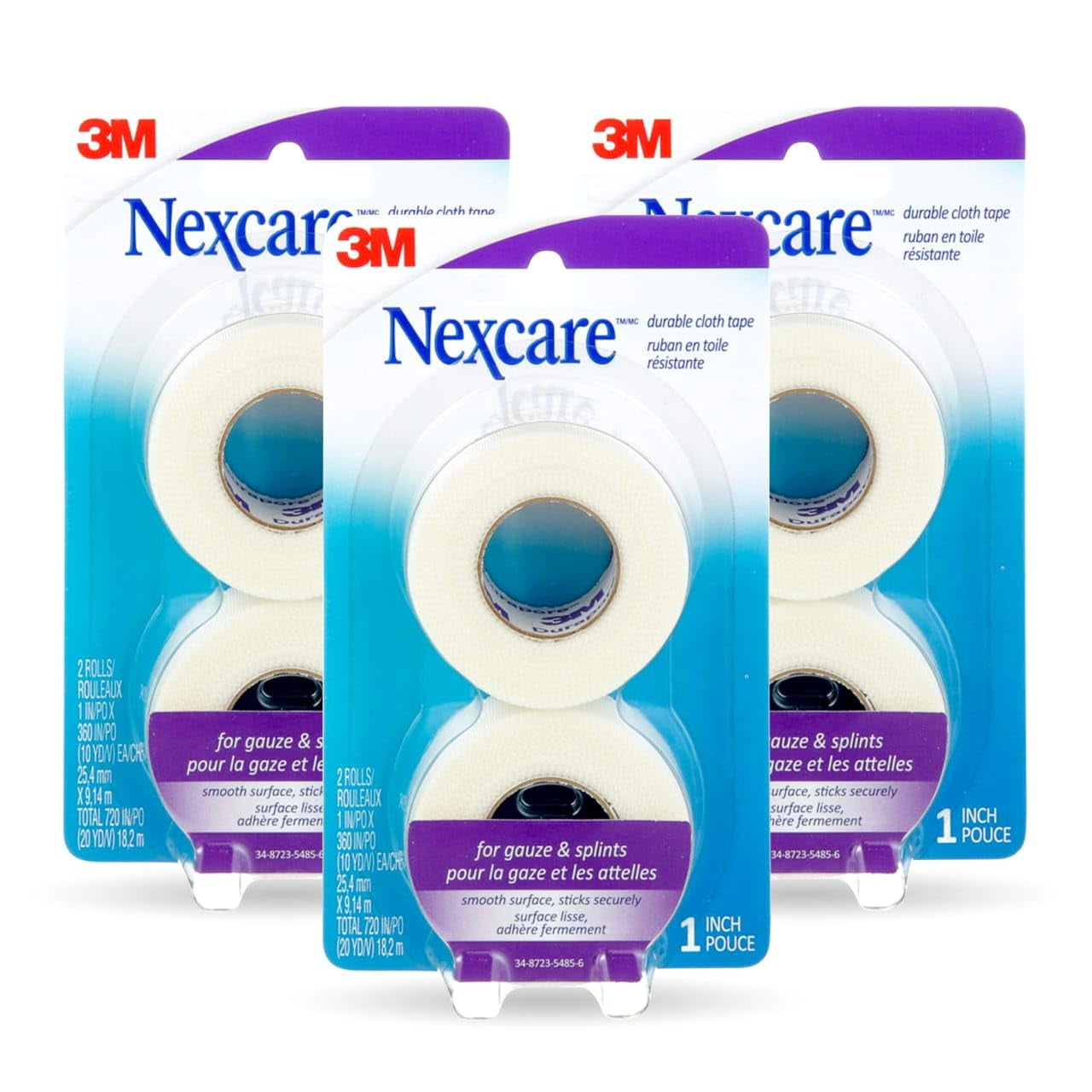 Cinta De Tela Nexcare Durapore Durable De 1 Cm X 9 M, 6 Rollos