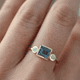 thumbnail image 2 of 3-Piece Vintage Blue Zircon Engagement & Wedding Ring Set - Perfect for Brides & Grooms!, 2 of 5