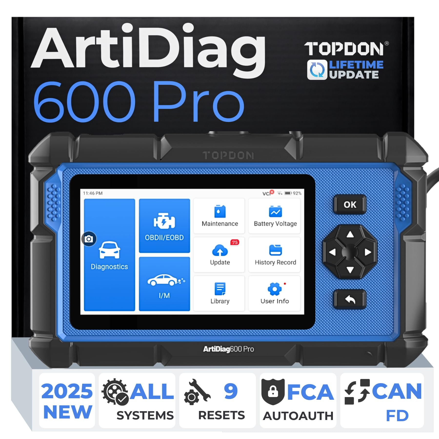 Herramienta De Diagnóstico Del Escáner Obd2 Topdon Artidiag 600pro