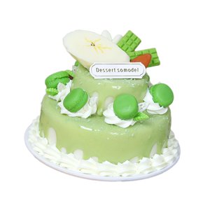 Magideal - Pastel Artificial, Modelo De Pastel Realista, Simulación De Pastel, Juguetes De Comida Artificial, Adornos De Pasteles Falsos Para Decoración Festiva Verde