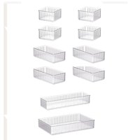 Bothyi - Organizador De Maquillaje, Cesta De Almacenamiento De Escritorio Acrílica Para Encimera De Tocador, 10 Piezas