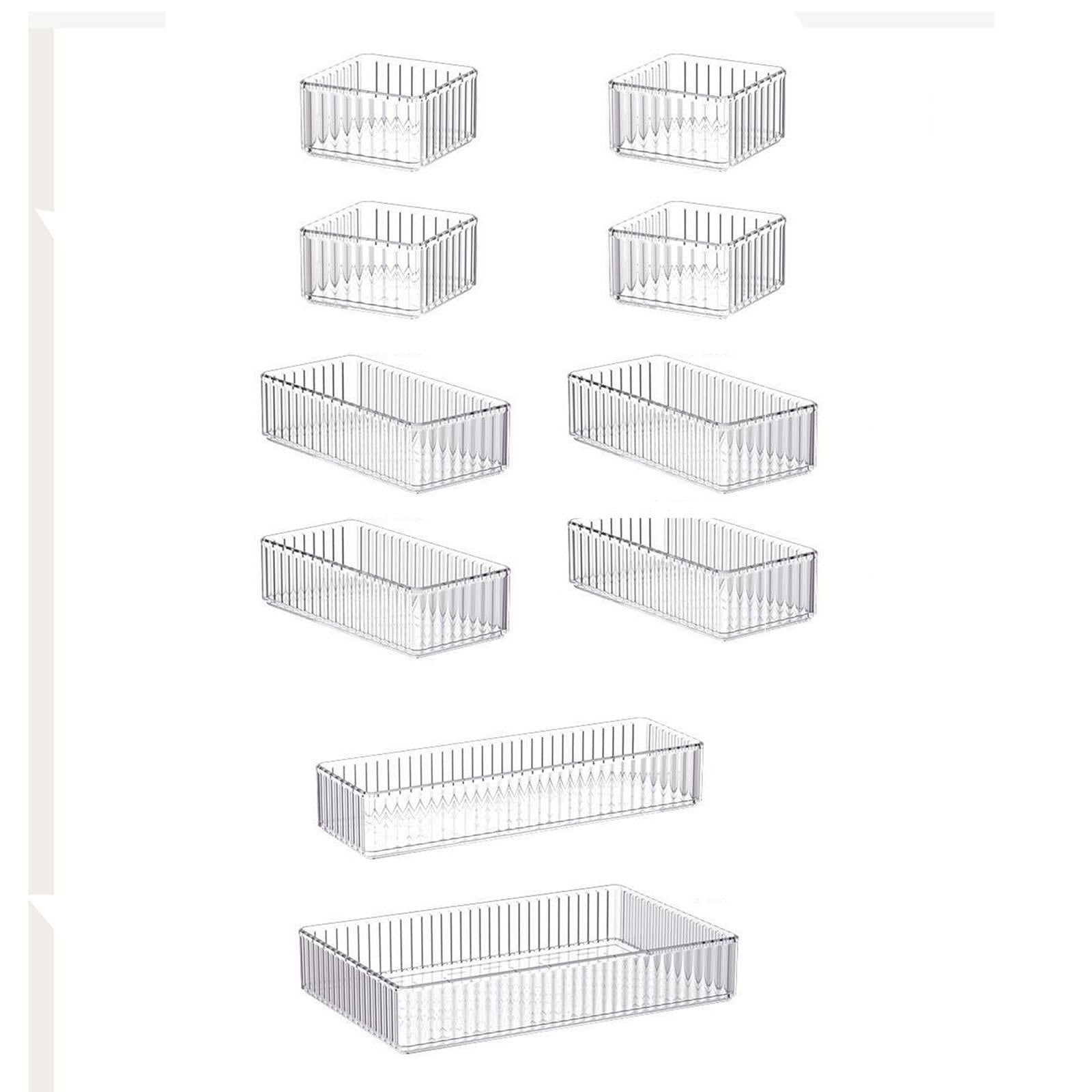 Bothyi - Organizador De Maquillaje, Cesta De Almacenamiento De Escritorio Acrílica Para Encimera De Tocador, 10 Piezas