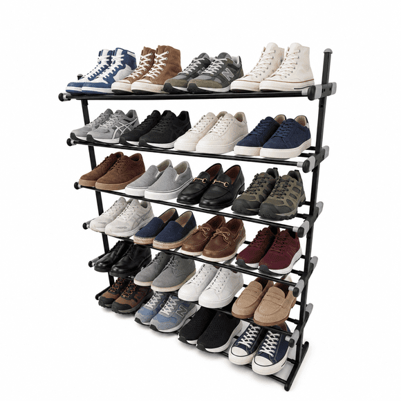 Zapatero Extensible 6 Niveles Simpel Altura Ajustable Negro