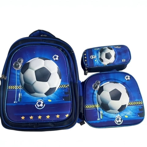 Mundo Shopping - Set De Mochila Niños Escolar Diseño Futbol Azul