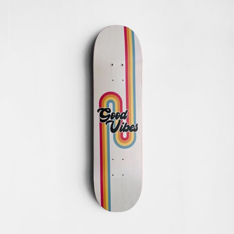 Colateral - Cuadro Mural Tabla Skate Good Vibes