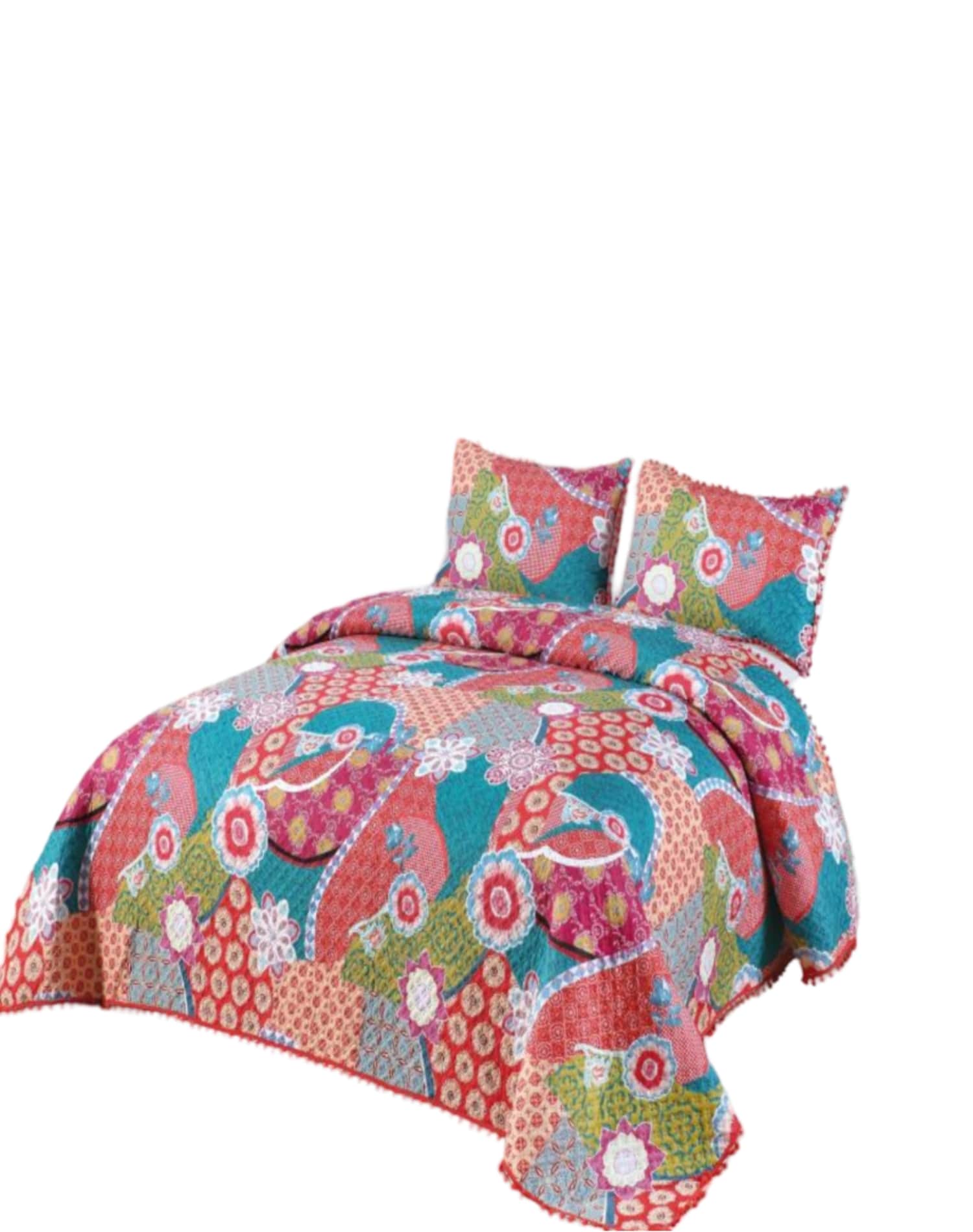 Todo Para El Hogar - Cubrecama Ligero De Verano Con Pompones - Elegantes King / Super King