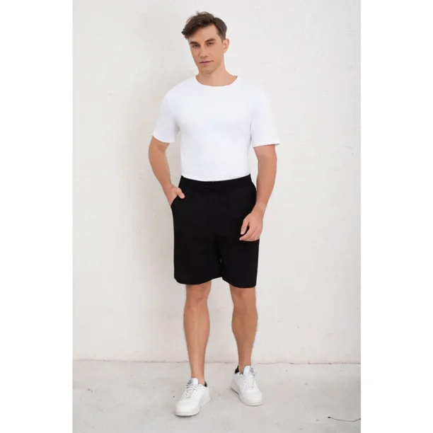 Short Hombre Bermuda Holgado Tipo Lino Pantalon Corto Casual 7148