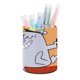 thumbnail image 1 of 2 Perros Estúpidos-theme Cylinder Pen Holder Pencil Organizer with Flannel Lining PVC Leather Material Cardboard Base for study work 10*8CM, 1 of 6