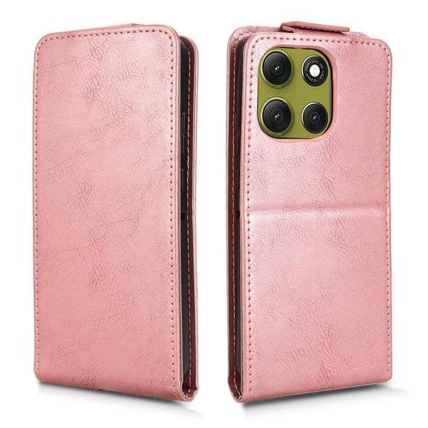 Funda tipo folio para Motorola Moto G86 5G con soporte magnético y protección para la cámara Oro rosa