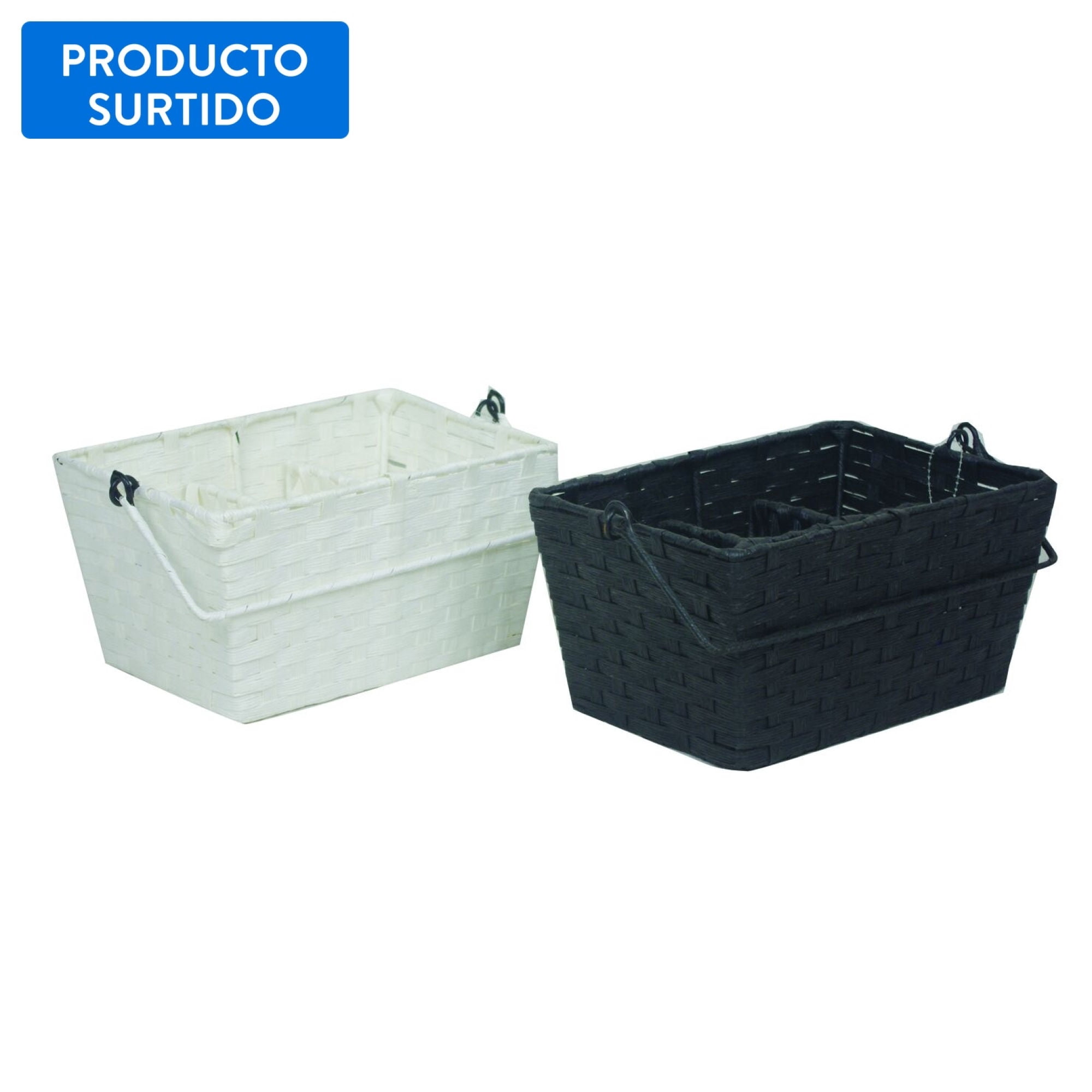 Canasto Organizador 14x27 Cm Plástico Tipo Ratán Color Surtido 1 Un Haus