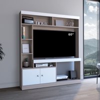 Tuhome - Estante Tv 65"" Dante Bardolino Y Blanco 180,6X180X30,3 Cm