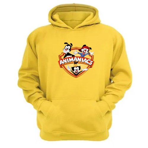 Genérico - Polerón Canguro Animaniacs Dibujos Animados Amarillo Talla L Unisex